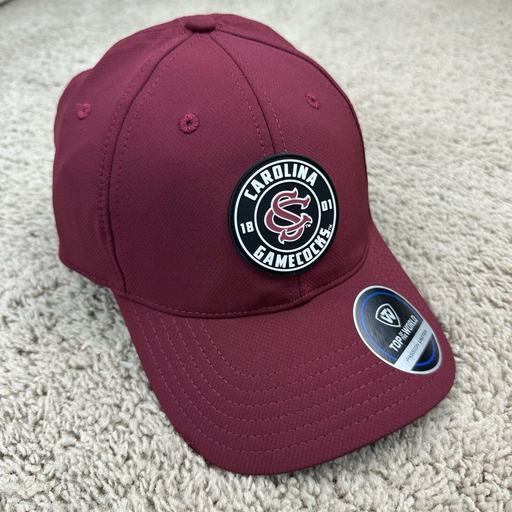 USC Gamecocks Hat TOW Garnet Rubber Circle Team Logo Patch Performance Cap‎ NWT